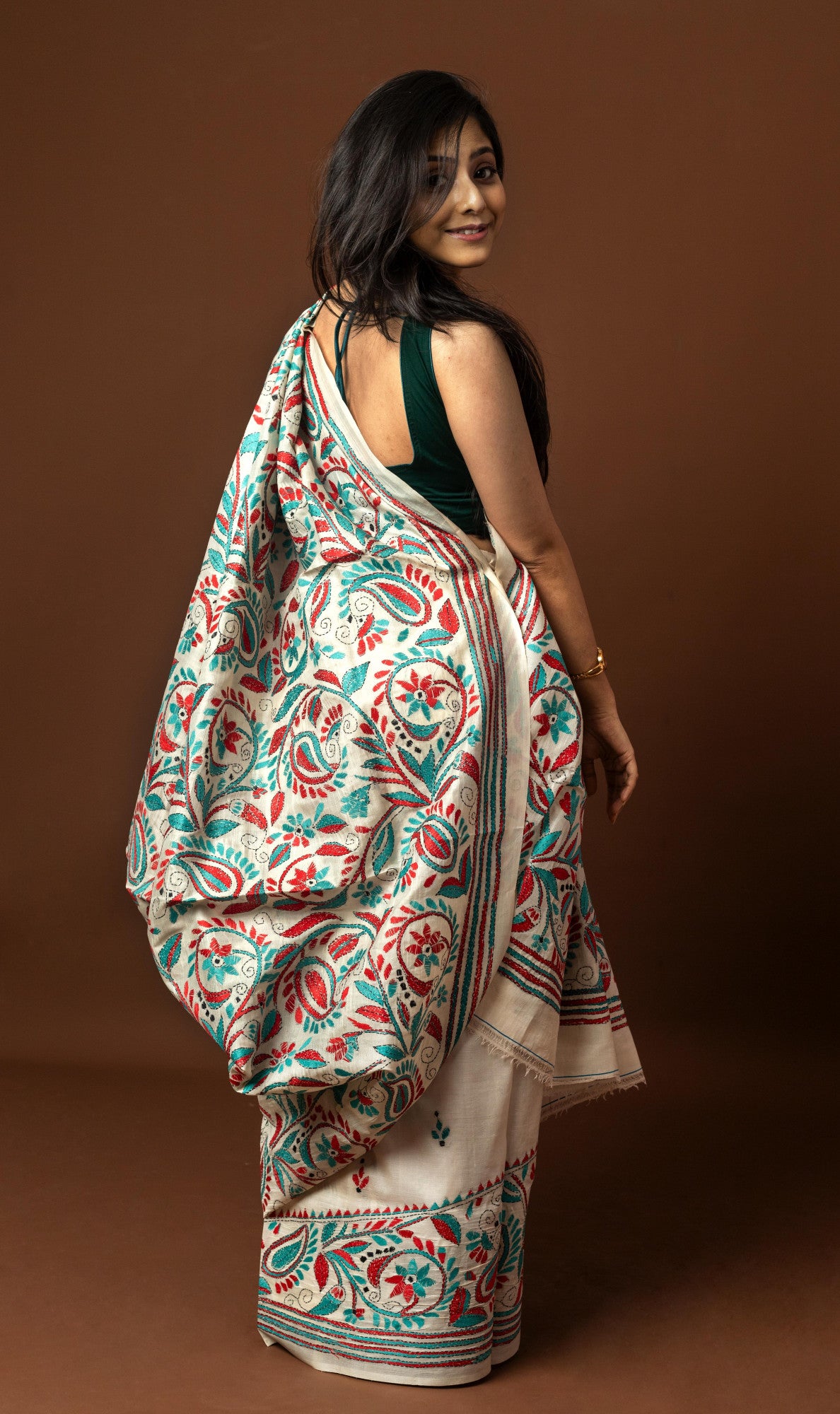 Tussar Silk Kantha Saree Thumbnail