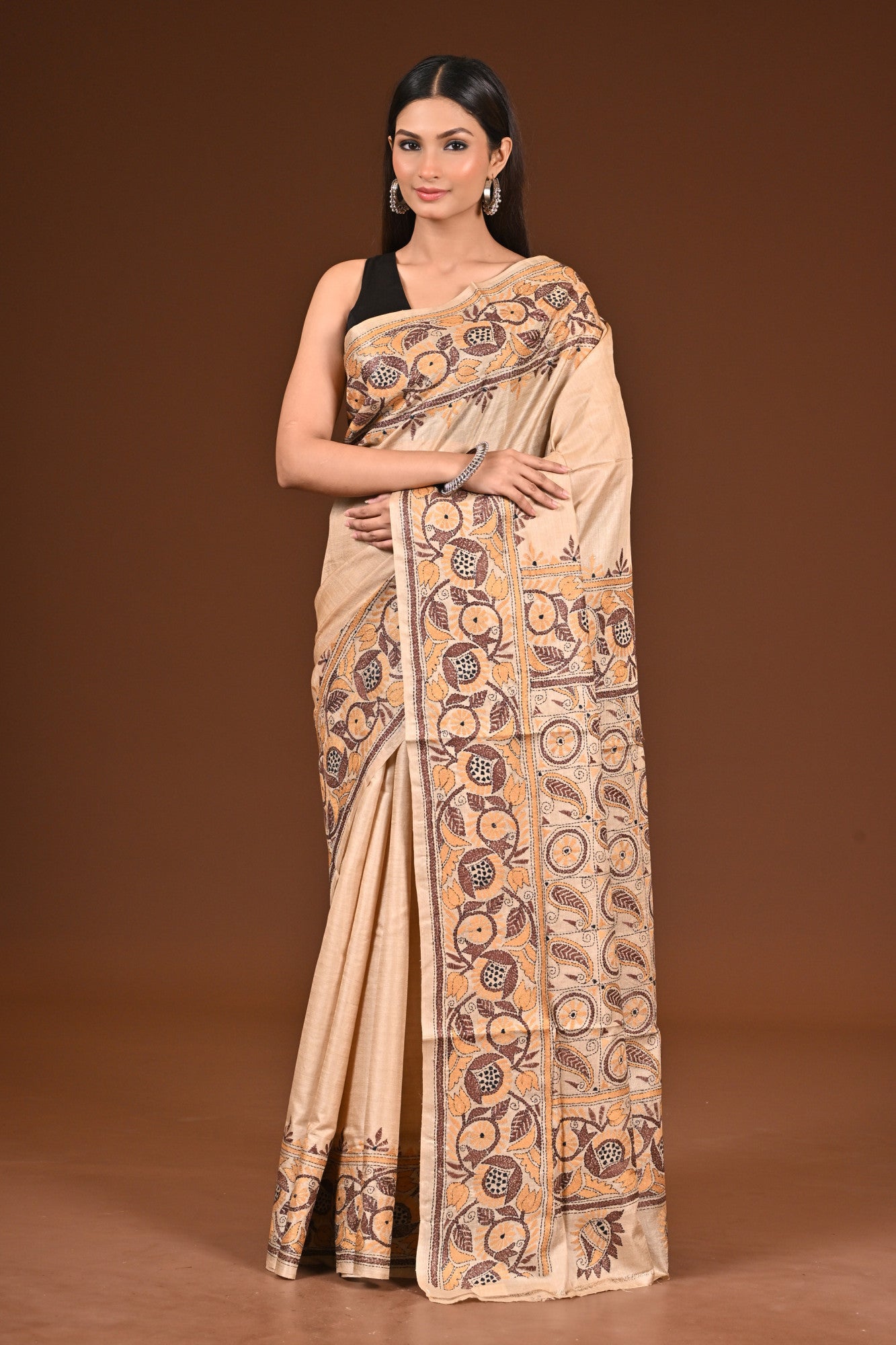 TUSSAR SILK KANTHA SAREE Thumbnail
