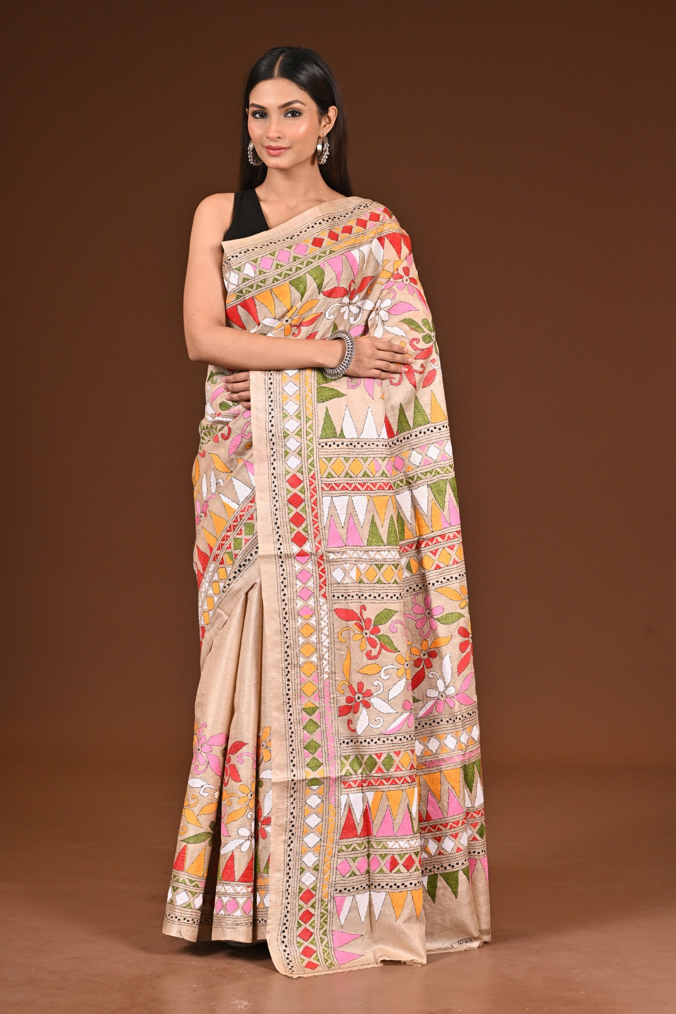 TUSSAR SILK KANTHA SAREE Thumbnail