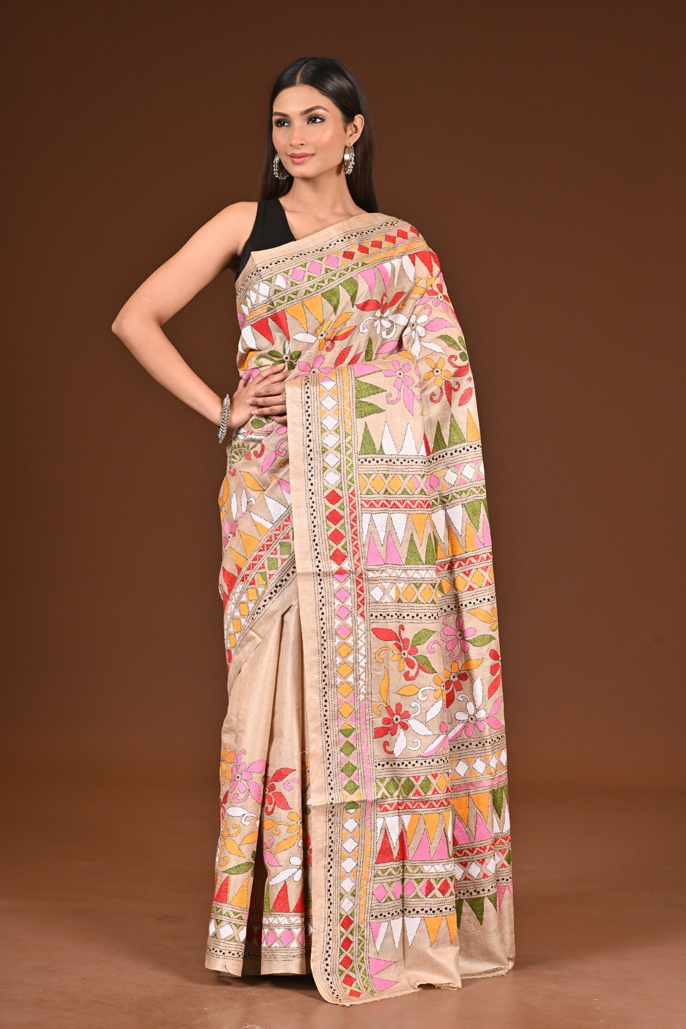 TUSSAR SILK KANTHA SAREE Thumbnail