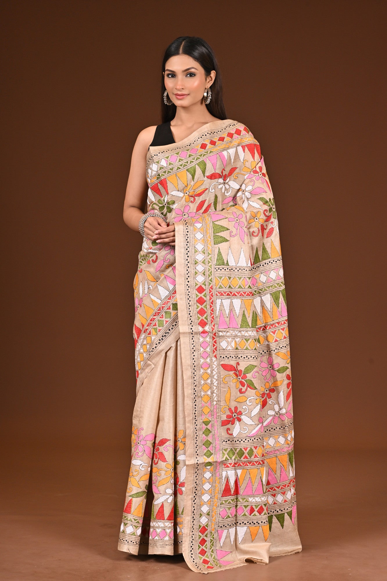 TUSSAR SILK KANTHA SAREE Thumbnail