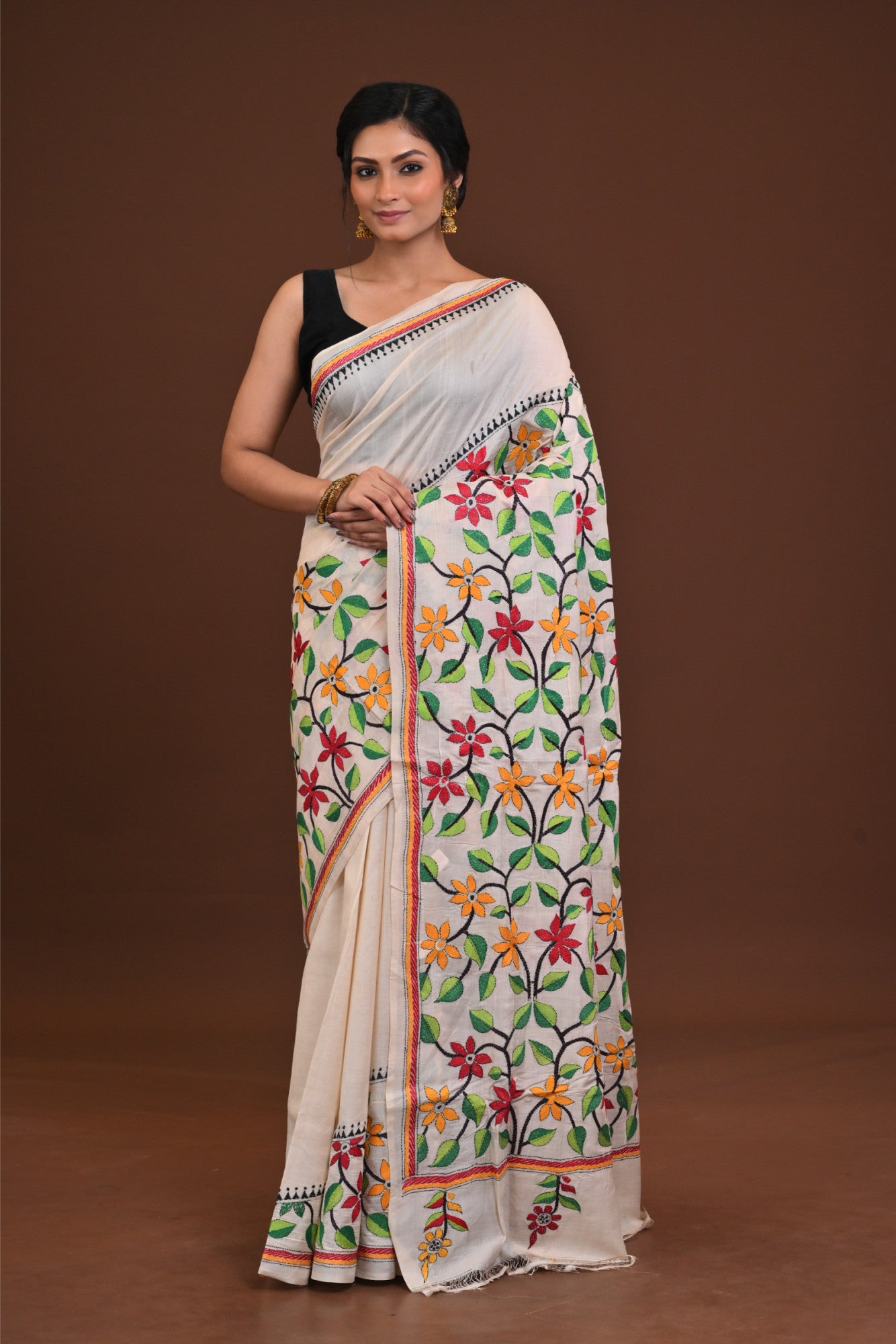 Tussar Silk Kantha Saree