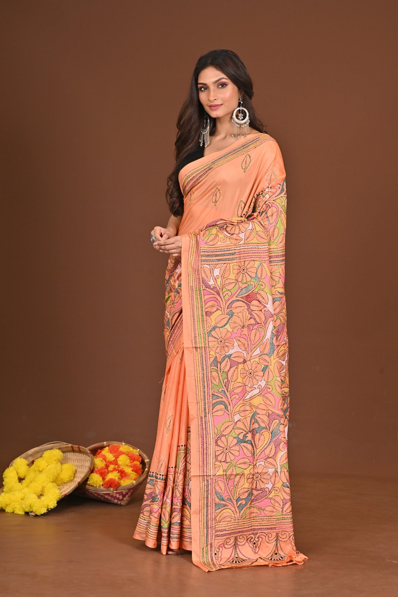 USHAUPOMA BLENDED SILK KANTHA SAREE Thumbnail