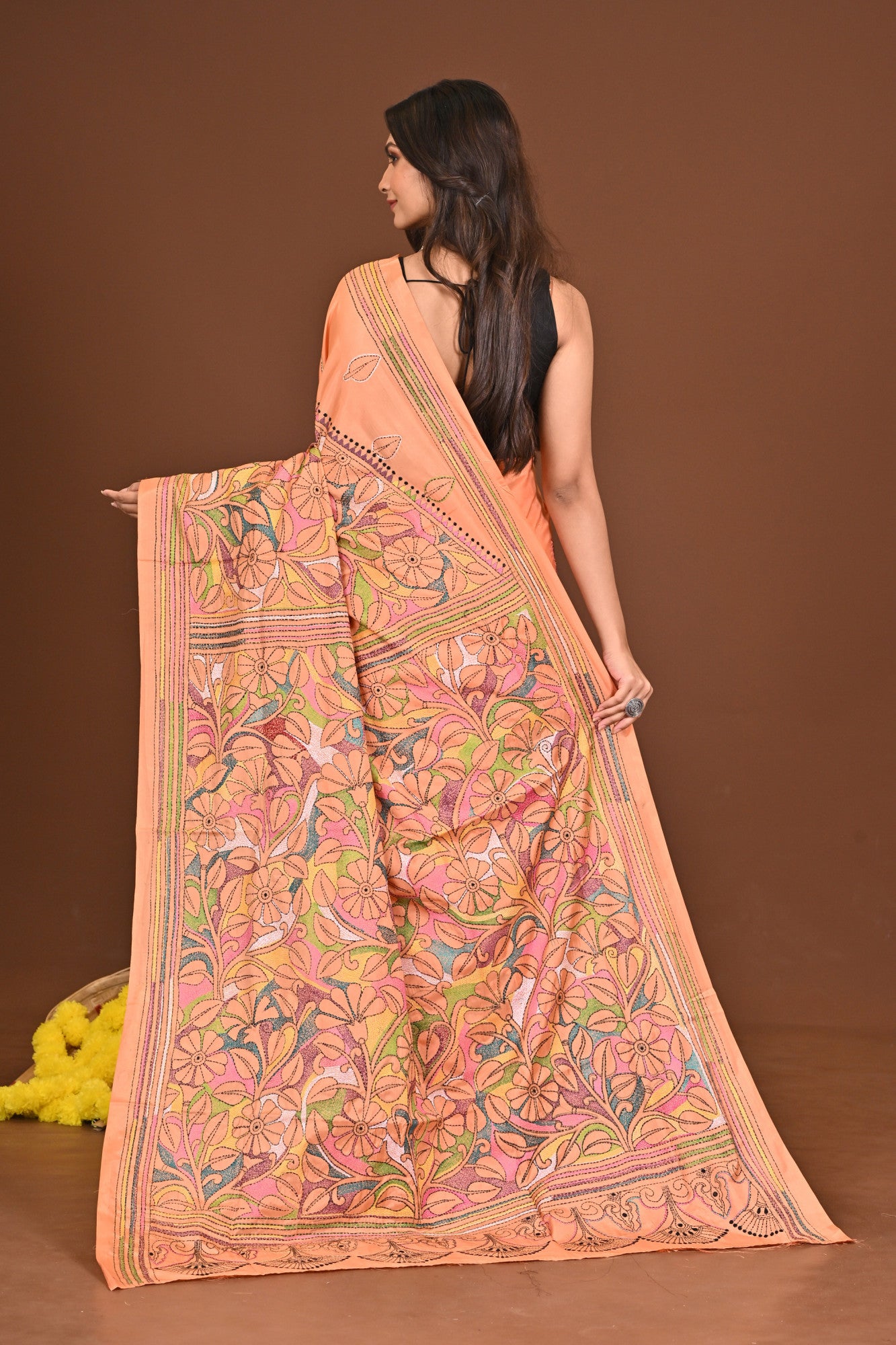 USHAUPOMA BLENDED SILK KANTHA SAREE Thumbnail