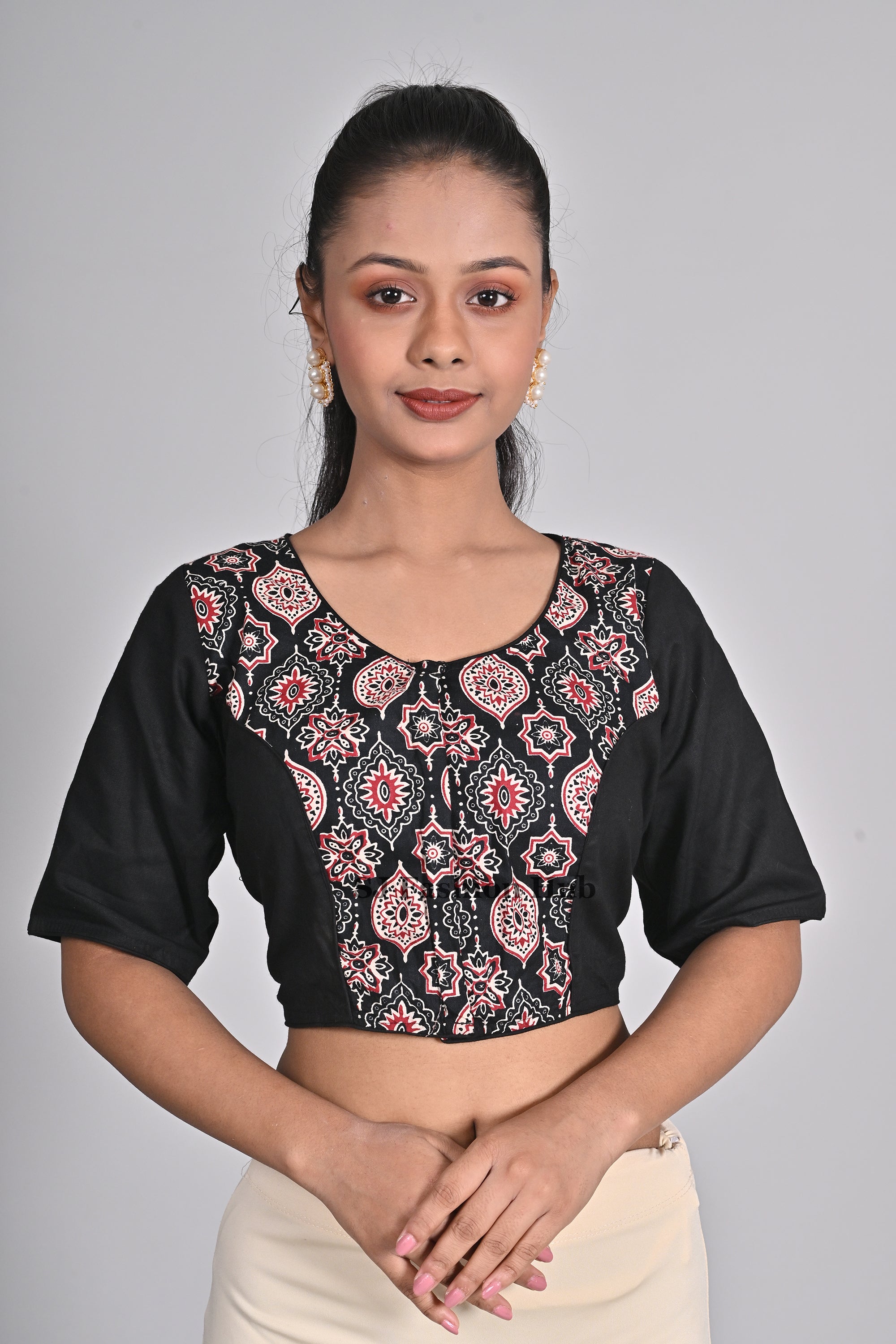 Cotton Daily Wear Blouse Black