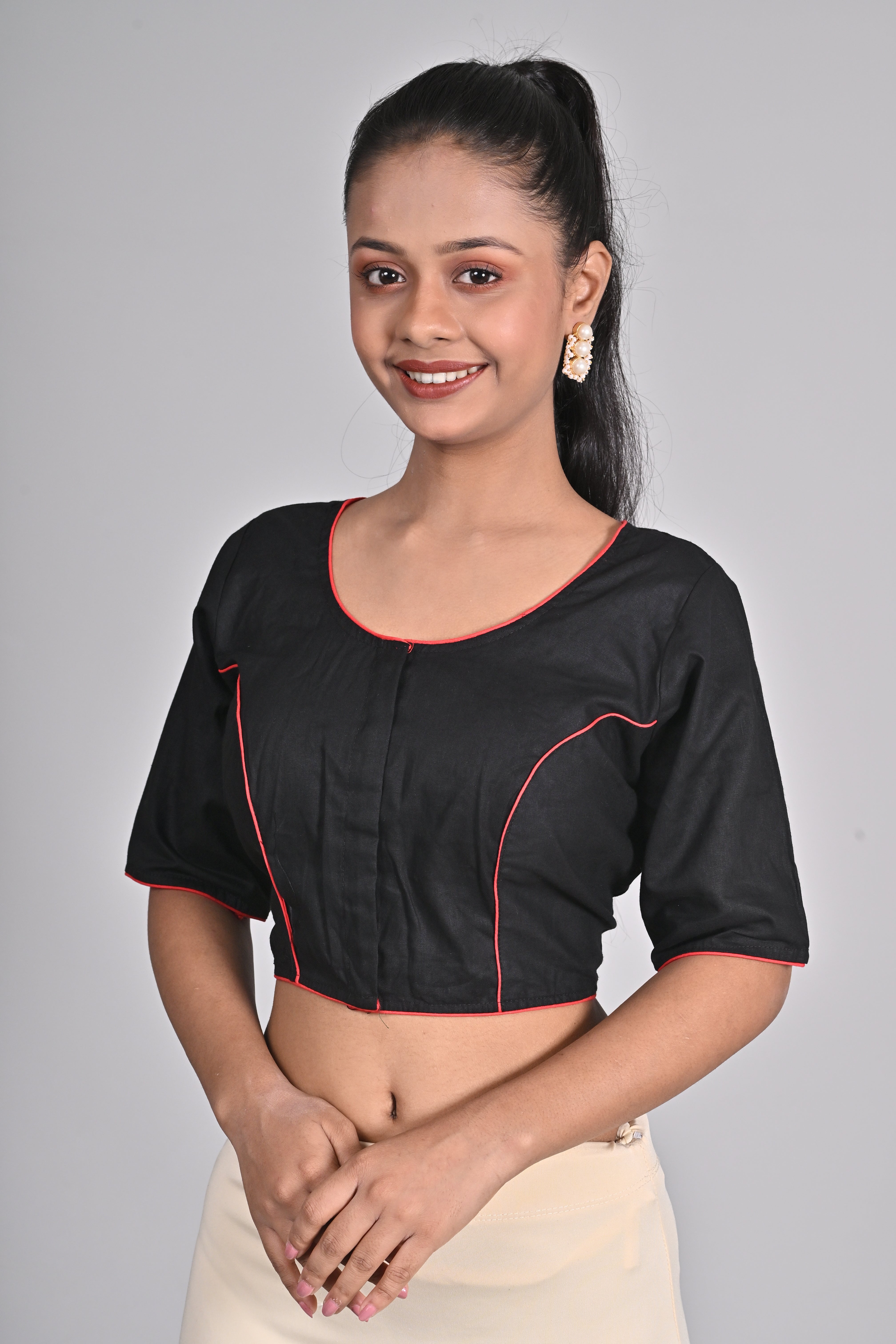 Cotton Daily Wear Blouse Black